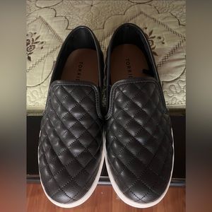 Torrid Black Faux Leather Quilted Sneakers (WW)